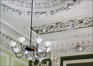 Ceiling in the former Dining Room of the Allendale family.