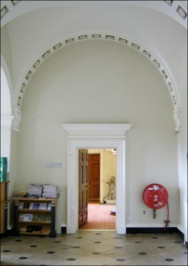 Entrance to the Back Stairway from Portico Hall.