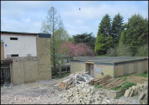 Completed demolition, with Student Centre in view