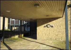Savile Coat of Arms on the south-facing wall of the Science Block