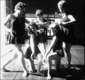 1959 - One of Margaret Dunn's Movement - Dance performances in College Hall. Image provided by Barbara Wright