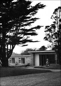 Newly-built Music School, with Sculpture by the entrance. -- 1952. (Image provided by Tony Crimlisk.)
