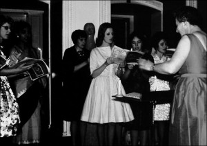 Daphne Bird rehearsing one of her recital groups.- (All images on this page provided by Carol Broom - nee Stirrup.)