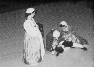 Performance of the Beggar's Opera by Bretton students at the Theatre Royal, Wakefield in 1988. Image from Paul Mann publication.