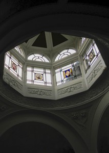 The dome and lantern above Pillar Hall enhanced accoustics for musical performances.