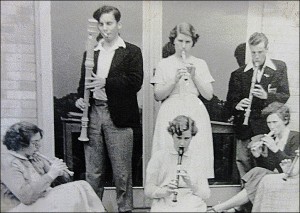 Recorder consort 1957. Image by Elsie Hutchinson.