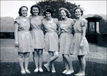 One of Miss Dunn's Movement groups on the Mansion Terrace in 1950